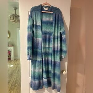 Anthropologie Blue and Purple Knit Sweater